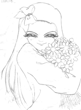 自画像ラフ絵