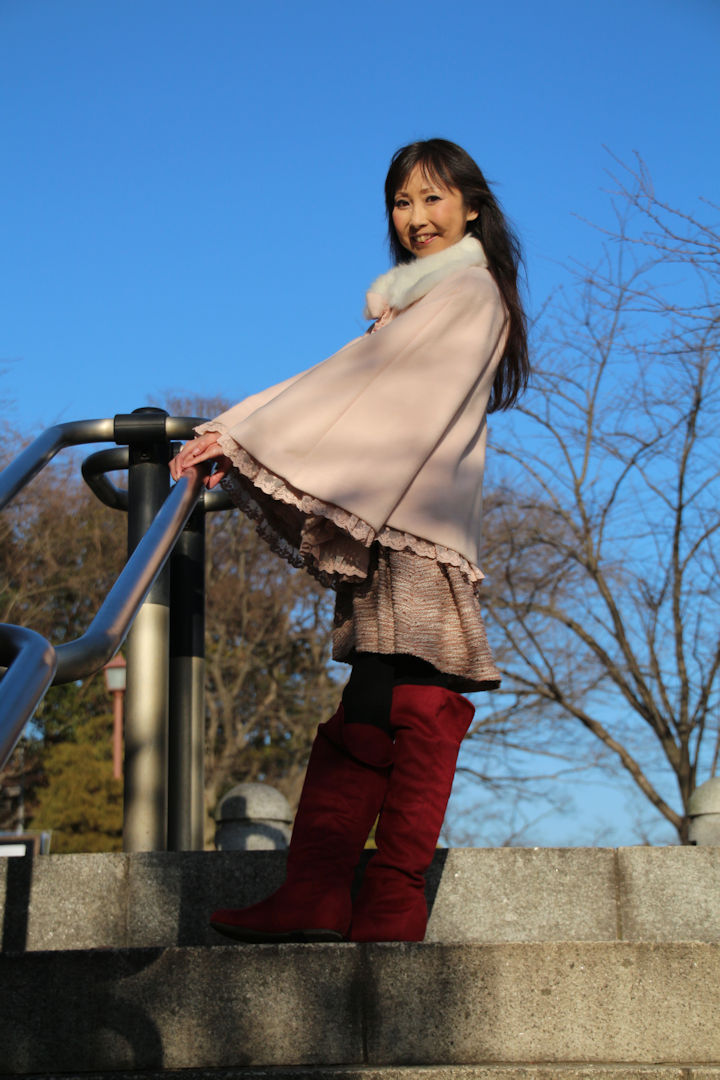 演歌アイドル、あいりりん・千原愛理さん。2014年(平成26年)1月、千葉城址にて撮影。