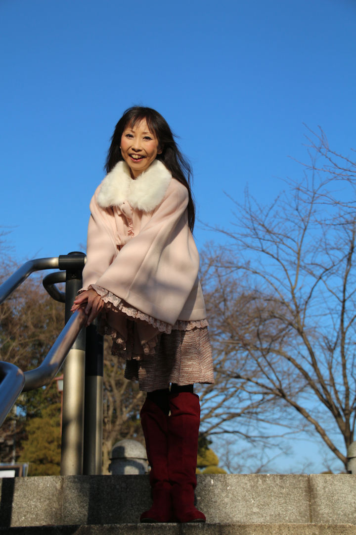 演歌アイドル、あいりりん・千原愛理さん。2014年(平成26年)1月、千葉城址にて撮影。