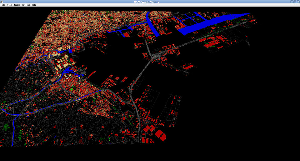 OSM2Worldで、osmファイルを読み込む。