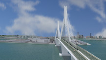 鶴見つばさ橋から、横浜方面へ