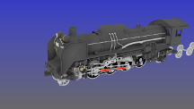 D51蒸気機関車のシリンダー と、動輪のアニメーション